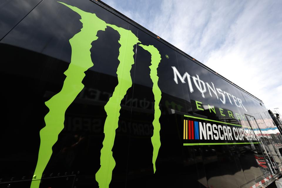 A logo for the NASCAR Monster Energy NASCAR Cup Series is seen during practice for Kobalt 400 at Las Vegas Motor Speedway on March 10, 2017 in Las Vegas, Nevada. (Getty Images)