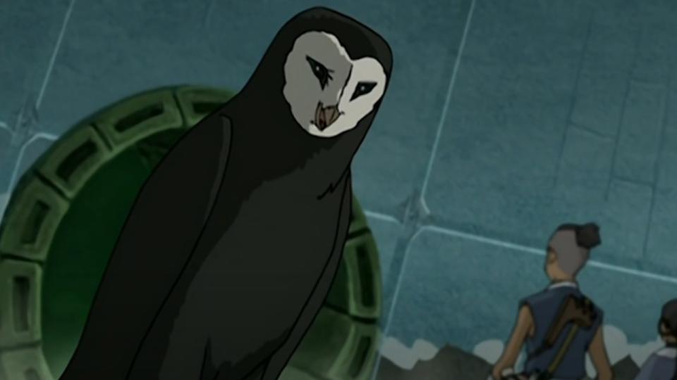 Wan Shi Tong the owl spirit talking to the Avatar in Avatar: The Last Airbender.