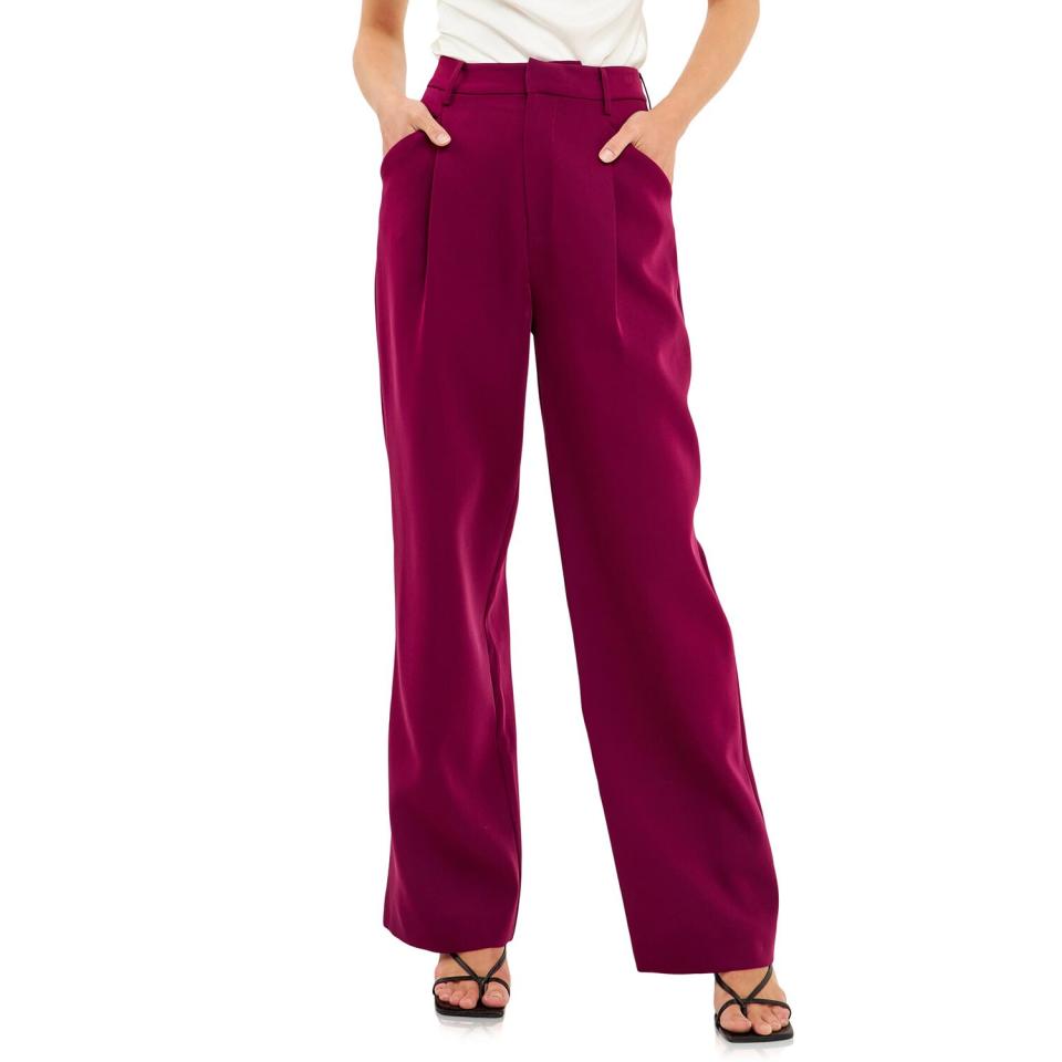 pleated wide leg pants