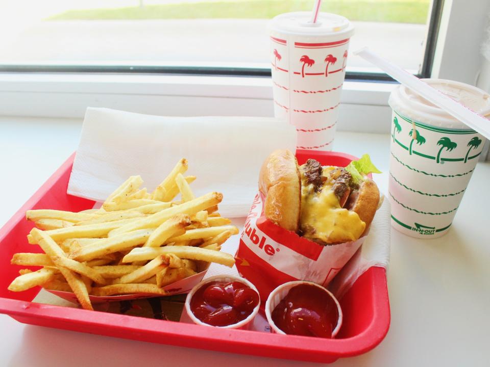 in n out burger meal