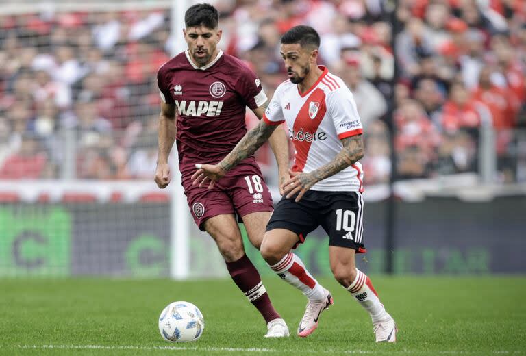 Manuel Lanzini no aprovechó la chance que le dio Demichelis como titular ante Lanús