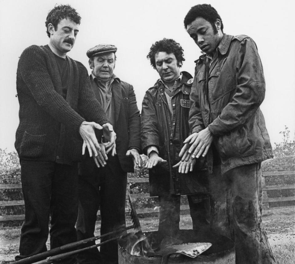 From left: Bernard Hill, Peter Kerrigan, Michael Angelis and Alan Igbon in Alan Bleasdale’s Boys from the Blackstuff.