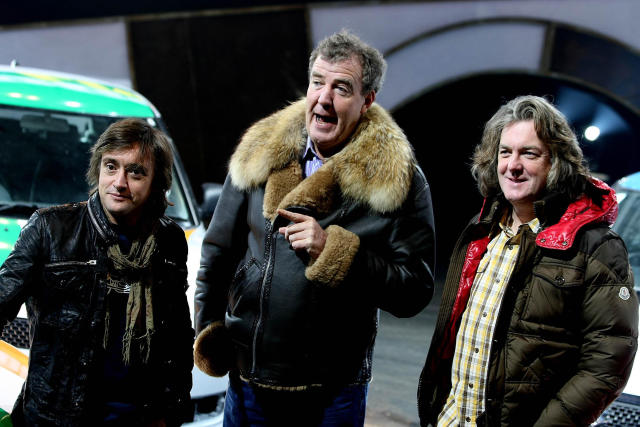 (Left - right) Richard Hammond, Jeremey Clarkson and James May from BBC television programme Top Gear at the Top Gear Live show at the RDS Showgrounds, Dublin.   (Photo by Julien Behal/PA Images via Getty Images)