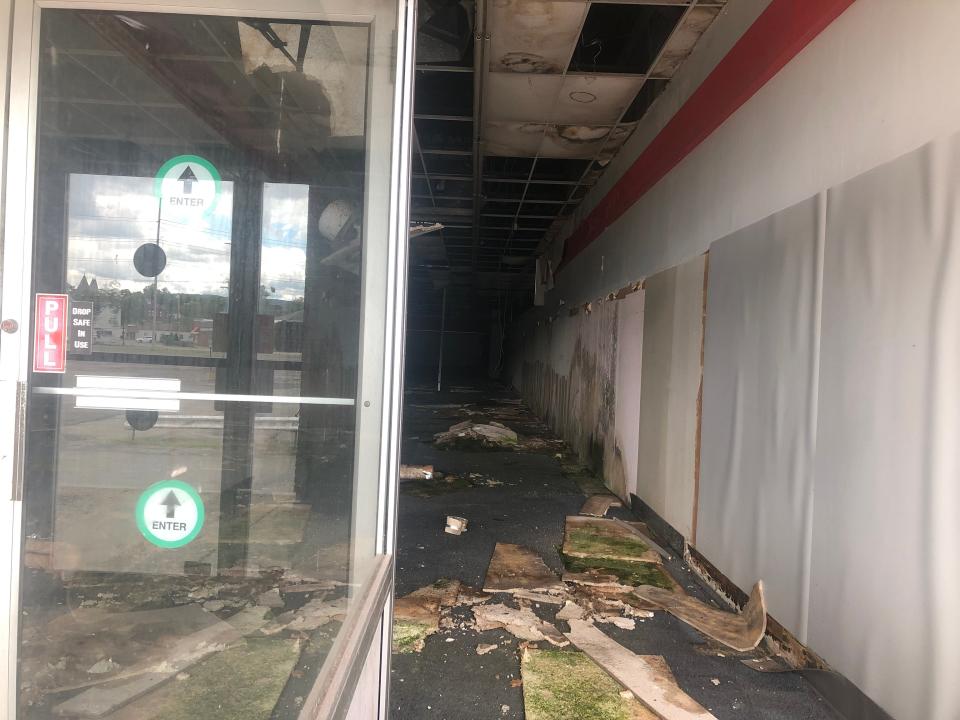 The inside of one of the vacant portions of the Binghamton Plaza at 33 W. State St. in Binghamton lies in disrepair. The city is trying to acquire the property through eminent domain.