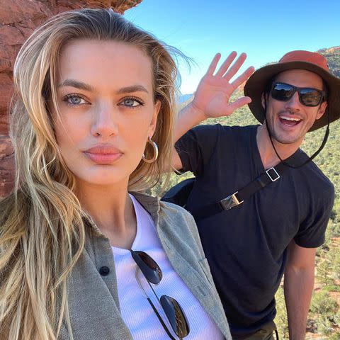 <p>Michael Trevino/ Instagram</p> Michael Trevino and his fiancée Bregje Heinen in Sedona, Arizona.
