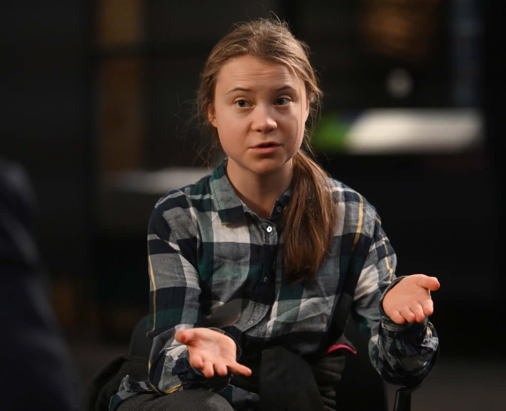 Greta Thunberg being interviewed by Andrew Marr (Jeff Overs/PA) (PA Media)