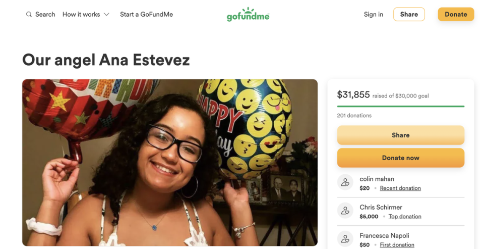 Ana Estevez was fatally wounded in a shooting on I-95 Sunday, loved ones say. Screenshot of GoFundMe
