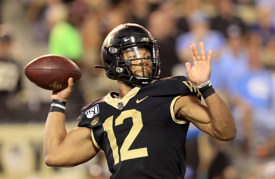 Wake Forest QB Jamie Newman has been a pleasant surprise so far this season. (Getty Images)