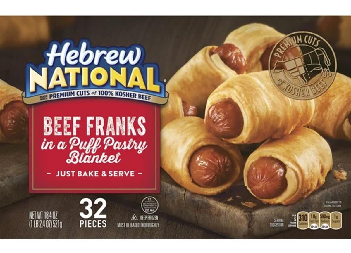 A package of Costco Pigs in a Blanket against a white background