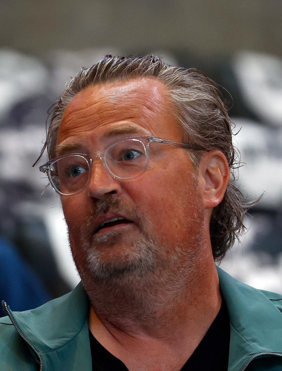 Matthew Perry attends a game between the Edmonton Oilers and the Los Angeles Kings in the first round of the Stanley Cup playoffs at Crypto.com Arena on April 29, 2023 in Los Angeles, California.