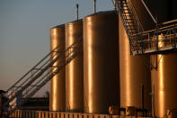 Storage tanks containing produced water are seen at a wastewater injection facility operated by On Point Energy in Big Spring, Texas U.S. February 12, 2019. Picture taken February 12, 2019. REUTERS/Nick Oxford