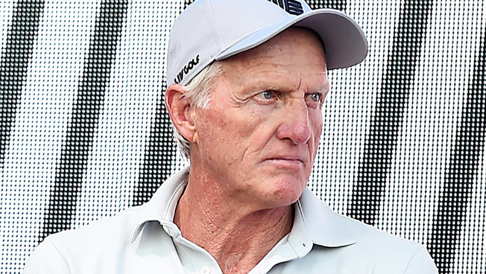 Greg Norman says it was 'petty' that he was not invited to this year's British Open, due to his association with the LIV Golf series. (Photo by Steve Dykes/Getty Images)