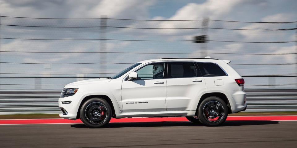 <p>Want a Charger SRT with even more practicality and all-wheel-drive? The Jeep Grand Cherokee SRT is the car for you. It uses the ubiquitous 6.4-liter SRT V8, which makes 475 horsepower here. Until the Hellcat-powered Grand Cherokee Trackhawk arrives next year, the SRT is the most ridiculous American SUV on sale.</p>