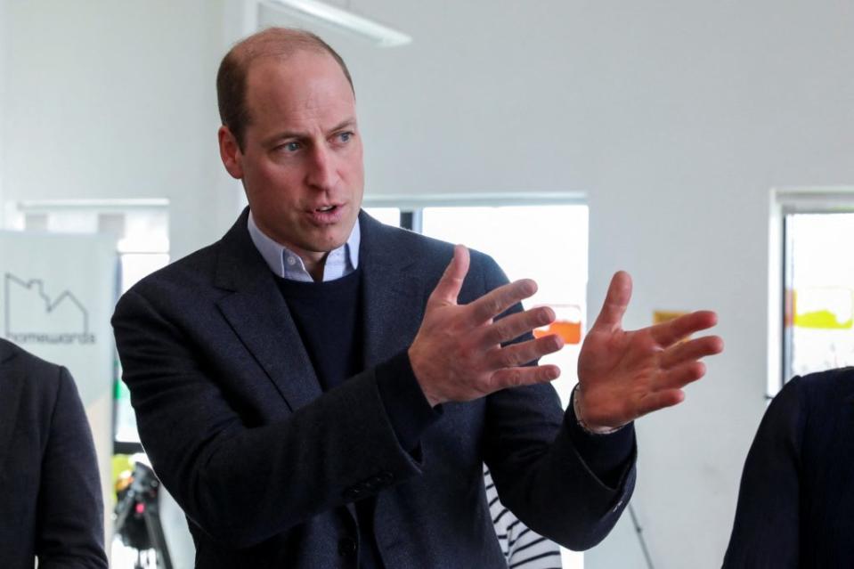 William has worked for various charities through the Royal Foundation’s Homewards program. REUTERS