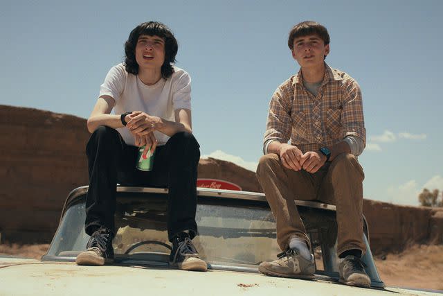 Courtesy of Netflix Finn Wolfhard as Mike Wheeler and Noah Schnapp as Will Byers in 'Stranger Things' season 4