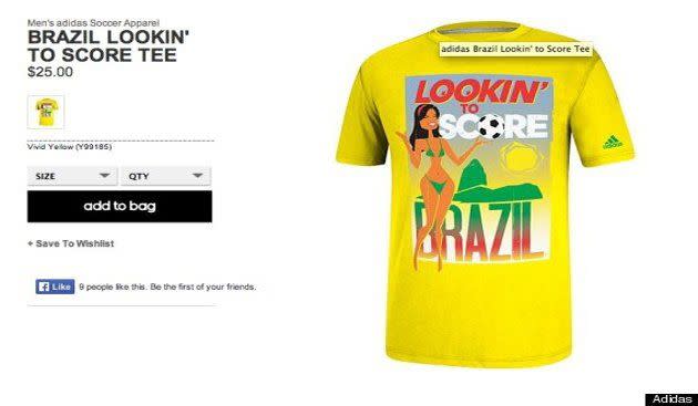 Adidas withdraws 'sexualised' World Cup T-shirts after Brazil