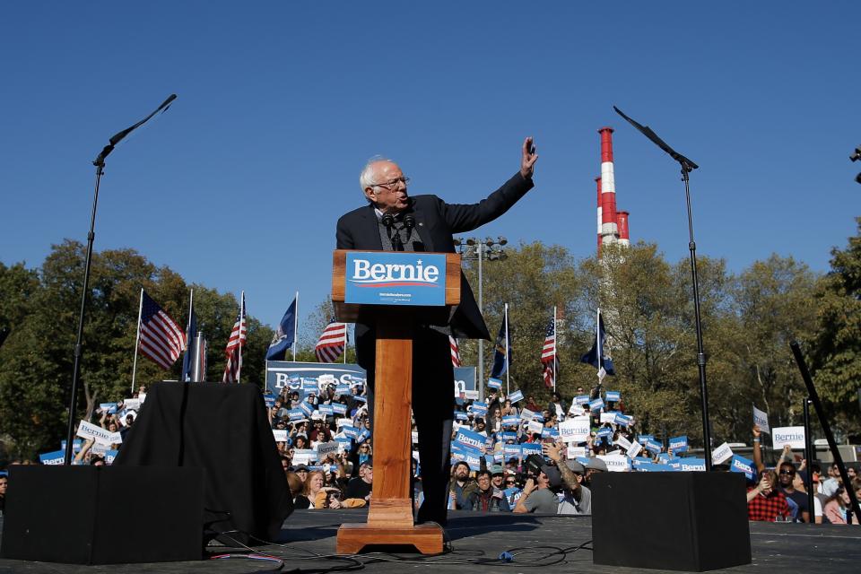 Sen. Bernie Sanders speaks to supporters at a rally in Queens, N.Y., last week. (Photo: AP/Eduardo Munoz Alvarez)