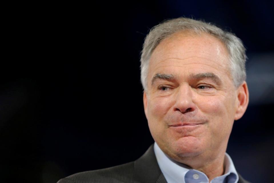 U.S. Democratic vice presidential candidate Senator Tim Kaine becomes emotional while talking about the 2007 Virginia Tech shootings at campaign rally with Democratic presidential candidate Hillary Clinton in Miami, Florida, U.S. July 23, 2016. (Photo: Brian Snyder/REUTERS)