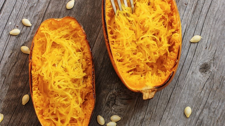 Spaghetti squash and seeds