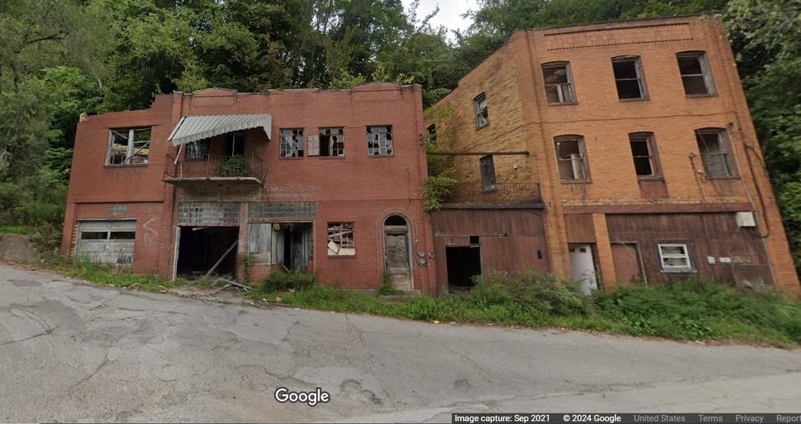 The abandoned building where the remains were found.