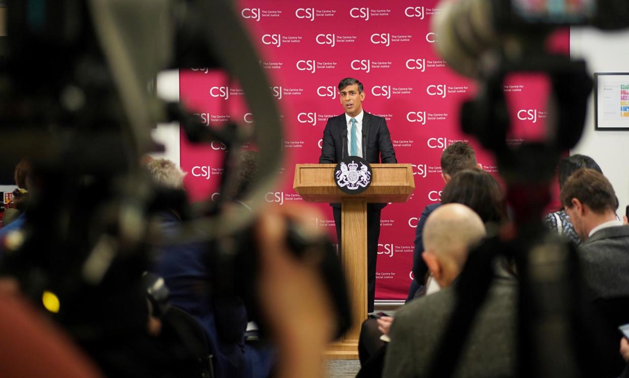 <span>Rishi Sunak called his proposed overhaul of the welfare system a ‘moral mission’.</span><span>Photograph: Yui Mok/AP</span>