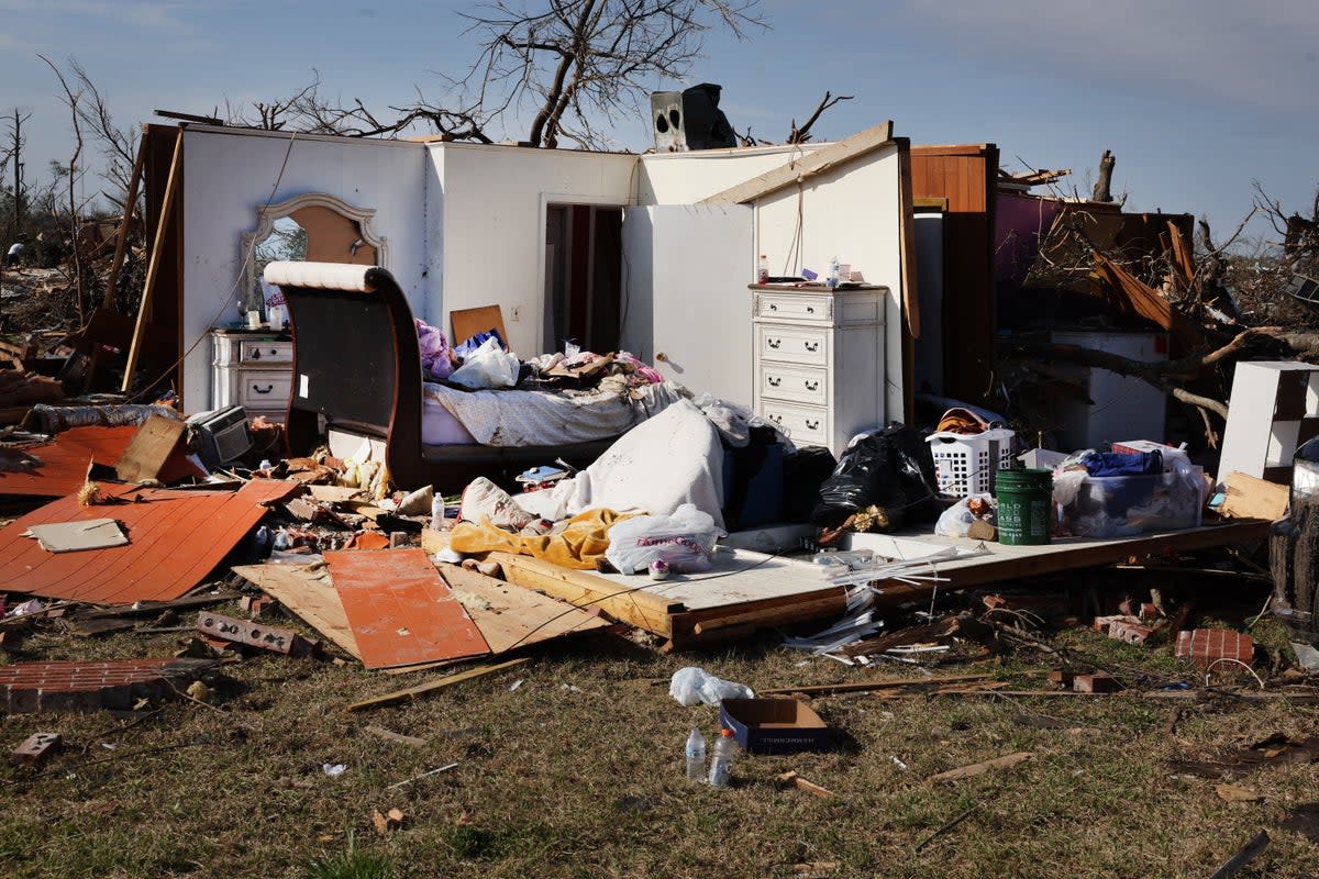 The remains of a home in Rolling Fork, Mississippi (Getty Images)