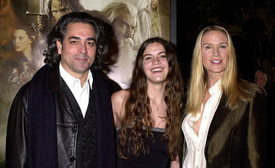 Mitch Glazer and Kelly Lynch with daughter at the Hollywood premiere of New Line's The Lord of The Rings: The Fellowship of The Ring