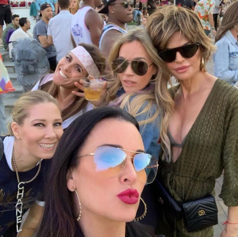 Kyle Richards and Lisa Rinna with their RHOBH costars | Kyle Richards/Instagram