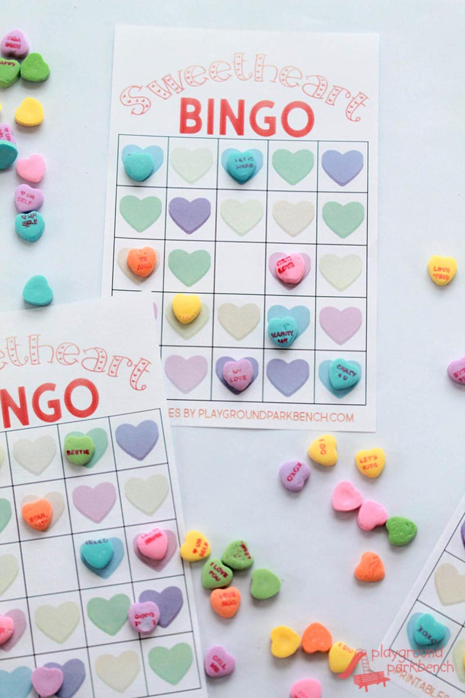 conversation hearts bingo (Playground Parkbench)