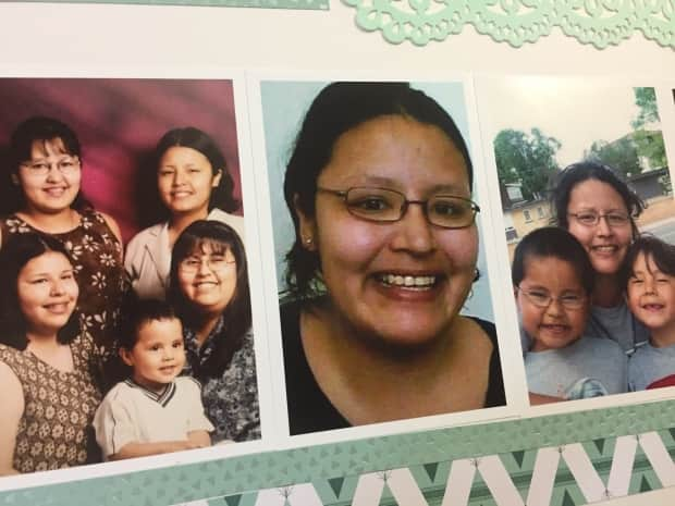 Barbara Kentner, middle, also shown with her family, died in Thunder Bay, Ont., in 2017, a few months after a trailer hitch thrown by Brayden Bushby hit her in the stomach. Bushby, convicted of manslaughter, was sentenced Monday to eight years in prison. (Jody Porter/CBC - image credit)