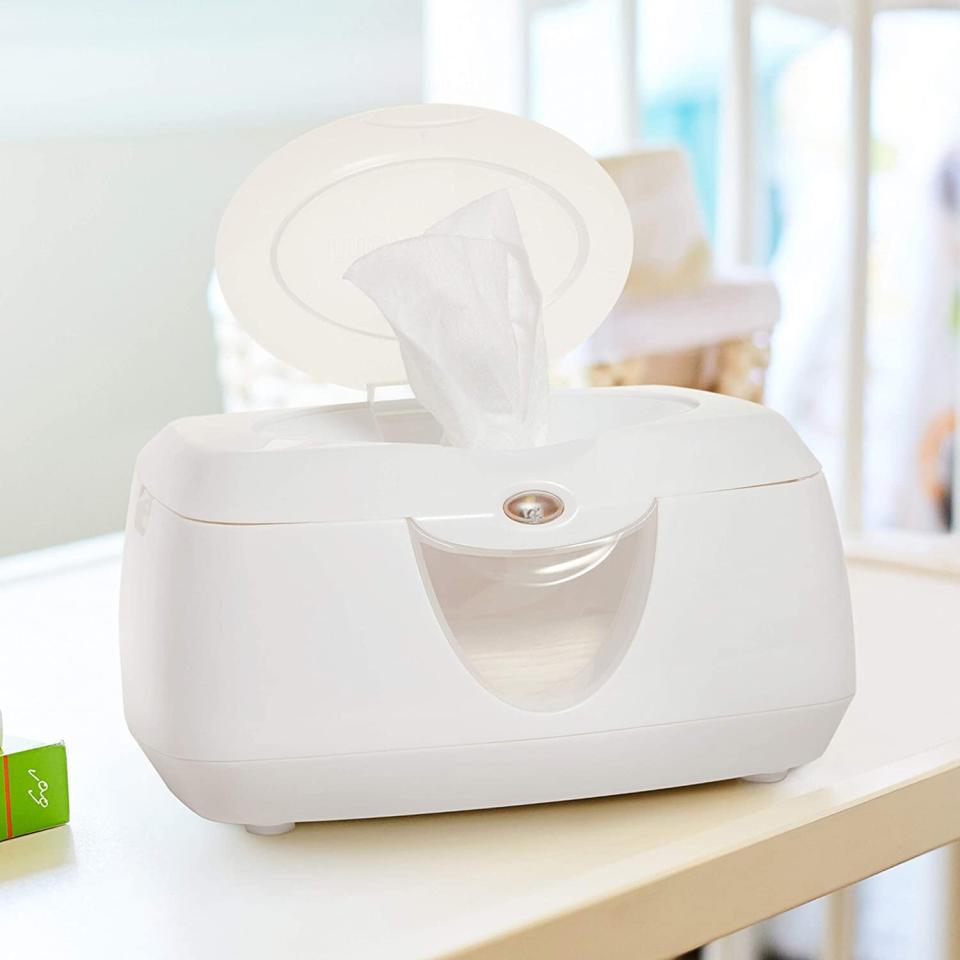 Your baby's butt (and your hands, come to think of it) will never suffer the touch of a damp, chilly wipe ever again. Plus, it has a night light with a 10-minute automatic shut-off function.<br /><br /><strong>Promising review:</strong> "An essential for my baby. Every diaper change was an event full of crying and screaming until I bought this. Then it became a bonding time full of coos and smiles. <strong>I absolutely love this thing. It is super easy to set up and use, and you can buy the wipes in bulk which likely saves you money as well.</strong> If your baby cries every time you change the diaper, I highly recommend this." &mdash; <a href="https://amzn.to/2QxxgCU" target="_blank" rel="nofollow noopener noreferrer" data-skimlinks-tracking="5669346" data-vars-affiliate="Amazon" data-vars-href="https://www.amazon.com/gp/customer-reviews/R7CH5T6RHVWJG?tag=bfjohn-20&amp;ascsubtag=5669346%2C21%2C22%2Cmobile_web%2C0%2C0%2C0" data-vars-keywords="cleaning" data-vars-link-id="0" data-vars-price="" data-vars-retailers="Amazon">Jorge</a>﻿ <br /><br /><strong>Get it from Amazon for <a href="https://www.amazon.com/dp/B000CNOIQ2" target="_blank" rel="nofollow noopener noreferrer" data-skimlinks-tracking="5669346" data-vars-affiliate="Amazon" data-vars-asin="B000CNOIQ2" data-vars-href="https://www.amazon.com/dp/B000CNOIQ2?tag=bfjohn-20&amp;ascsubtag=5669346%2C21%2C22%2Cmobile_web%2C0%2C0%2C7256009" data-vars-keywords="cleaning" data-vars-link-id="7256009" data-vars-price="" data-vars-product-id="18288071" data-vars-product-img="https://images-na.ssl-images-amazon.com/images/I/71lHY-MXOdL.jpg" data-vars-product-title="Munchkin Warm Glow Wipe Warmer, Colors May Vary" data-vars-retailers="Amazon">$27.44</a>.</strong>