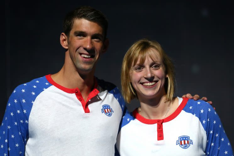 Michael Phelps and Katie Ledecky will never be Olympic relay partners but it’s still cool to dream. (Getty Images)