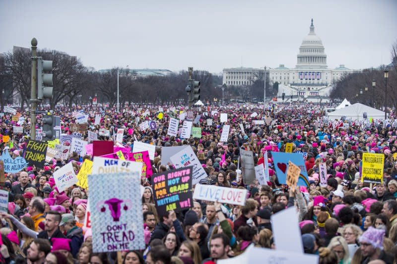 Hundreds of thousands of people gather on the National Mall on January 21, 2017, in Washington, D.C., for the Women's March on Washington. Millions more marched worldwide. File Photo by Pete Marovich/UPI