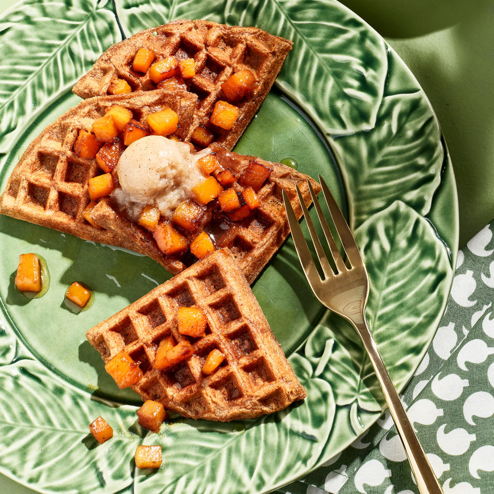 Gingerbread Waffles with Caramelized Squash