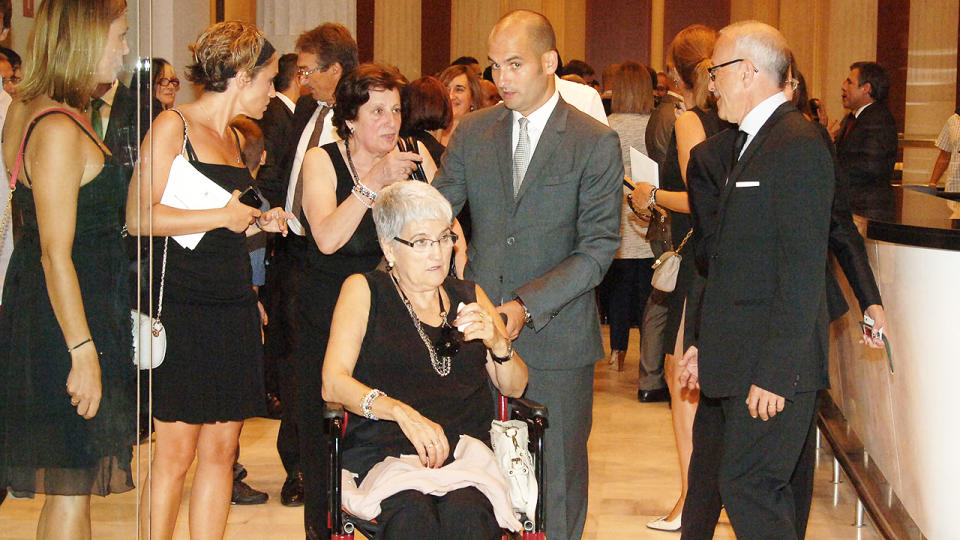 Pep Guardiola and mother Dolors Sala, pictured here in Barcelona in 2011.