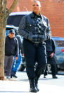 <p>Queen Latifah is spotted out on a walk while filming a scene for <i>The Equalizer</i> on Jan. 18 in N.Y.C. </p>