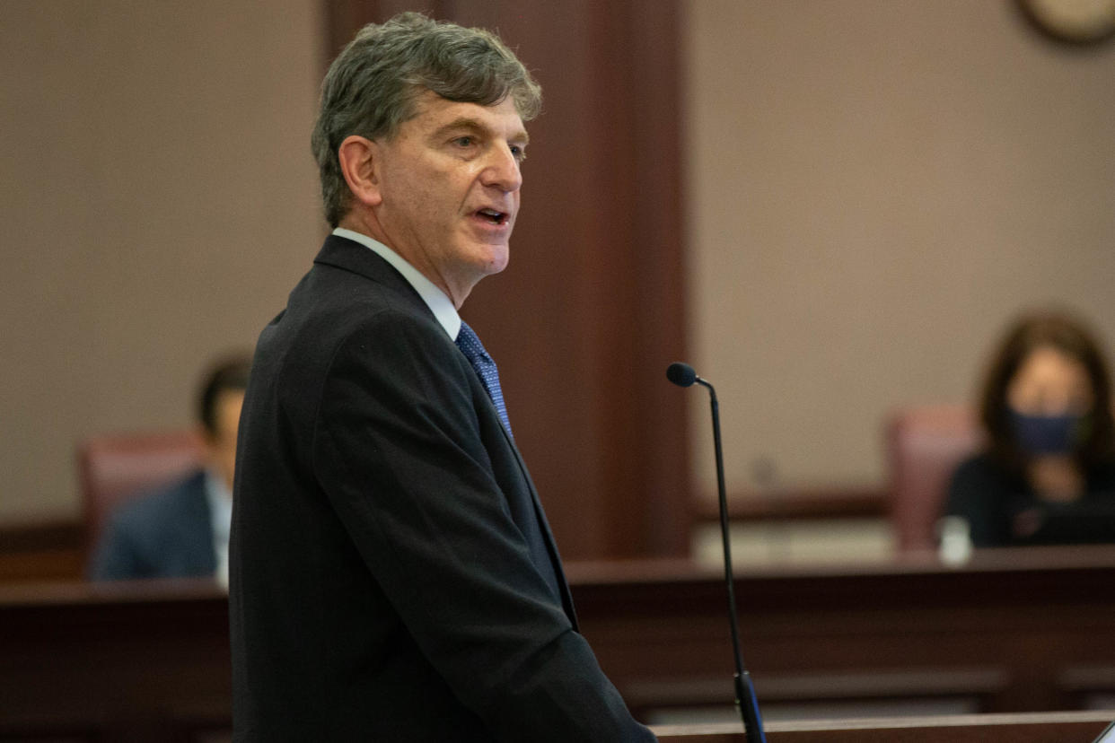 Florida Surgeon General Scott Rivkees speaks to the Select Committee on Pandemic Preparedness and Response in the Senate Office Building at the Capitol Thursday, Jan. 14, 2021.