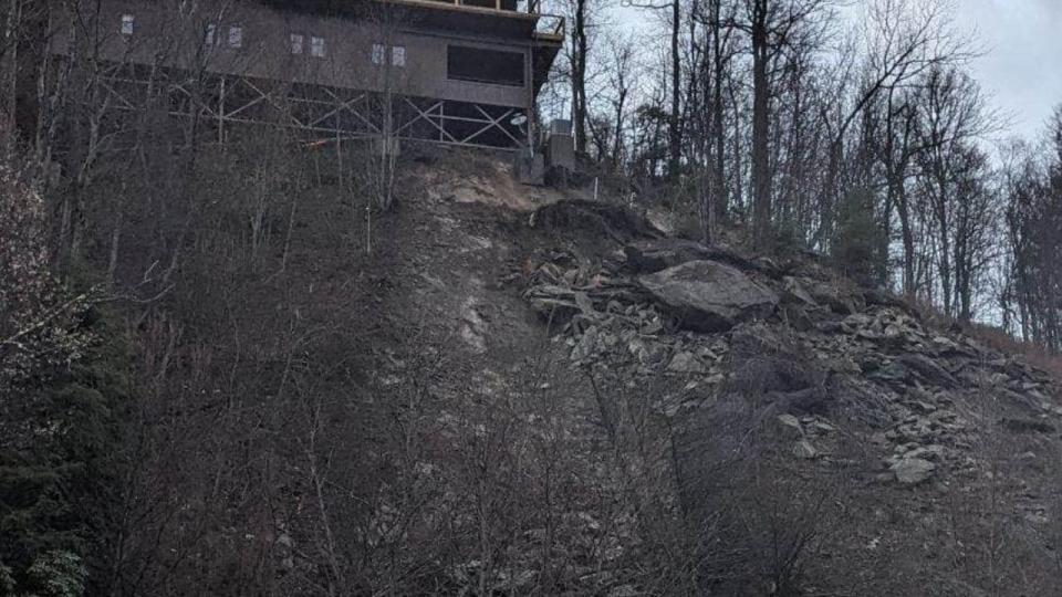 Thursday's storms caused a rockslide on US Highway 321 that forced NCDOT to close the road indefinitely.