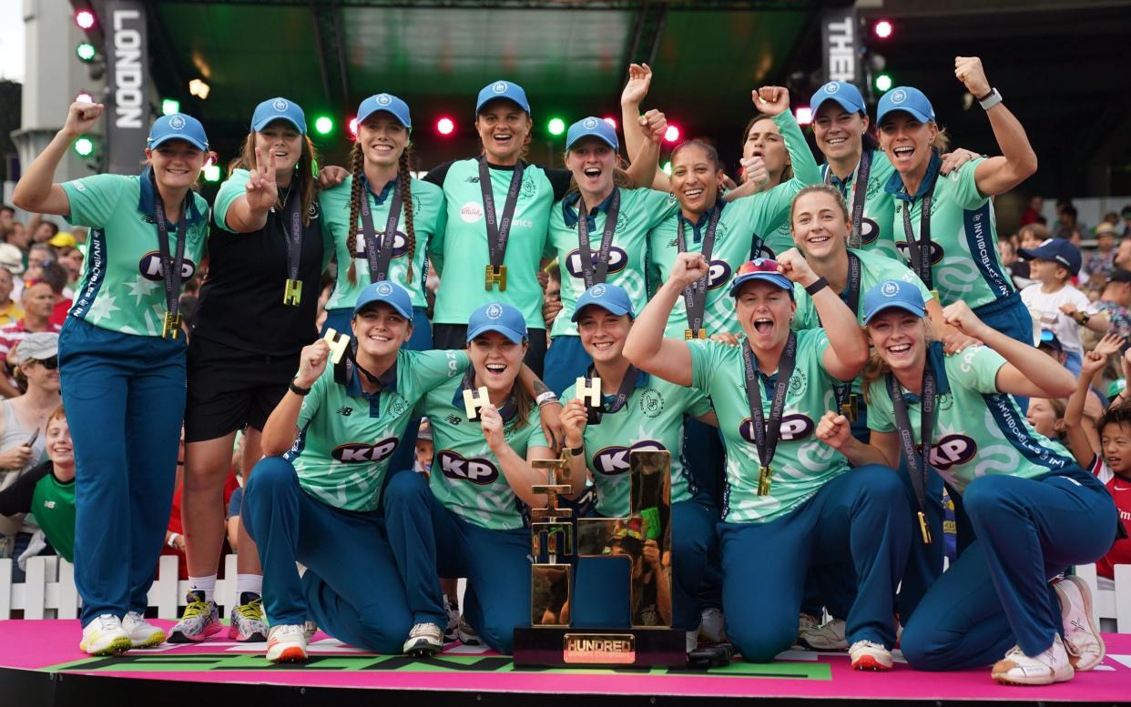 ECB turns down investment in the Hundred with a 'few billion' wanted - Oval Invincibles Women's celebrate with the trophy during the women's Hundred Final at Lord's, London - Adam Davy/PA