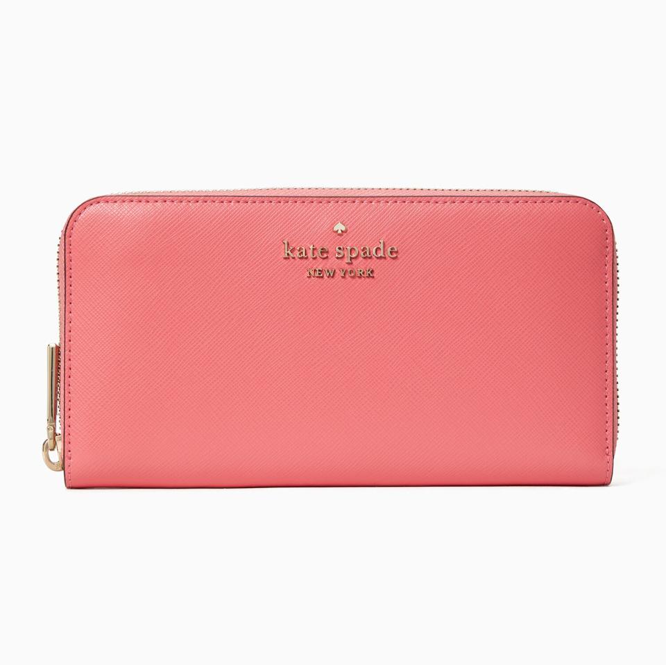 Coral leather wallet