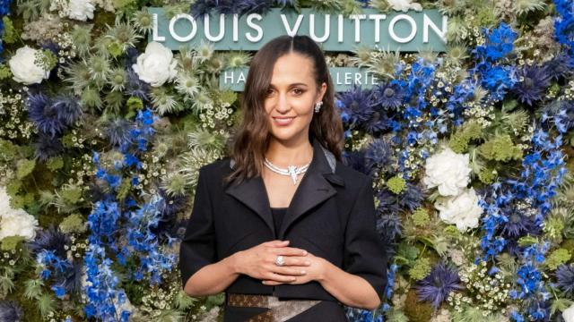 Alicia Vikander attends the Louis Vuitton SS22 show during Paris