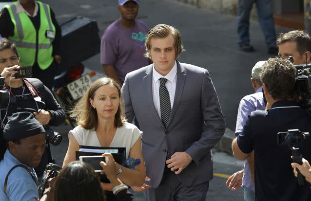 Henri Van Breda fronts a Cape Town supreme court in South Africa on Monday. Source: AP