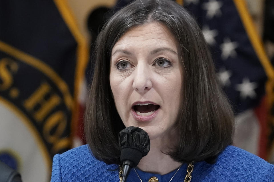 FILE - Rep. Elaine Luria, D-Va., speaks as the House select committee investigating the Jan. 6 attack on the U.S. Capitol holds a hearing at the Capitol in Washington, Thursday, July 21, 2022. (AP Photo/J. Scott Applewhite, File)