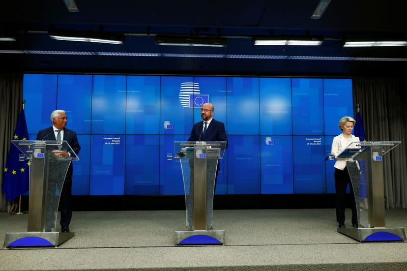 News conference after European Union leaders meeting in Brussels