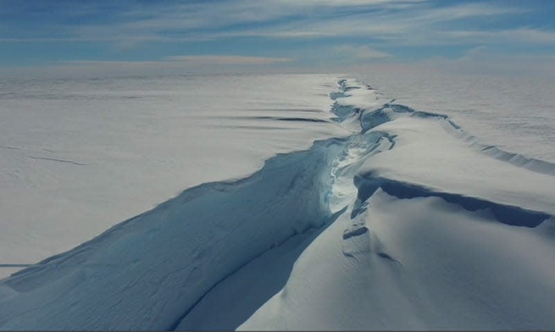 Photo of large ice chasm