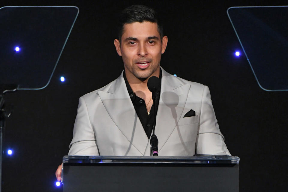 <p>Wilmer Valderrama speaks at the National Hispanic Media Coalition's Impact Awards Gala in Beverly Hills on Sept. 9 and stresses the importance of a united Latinx community.</p>