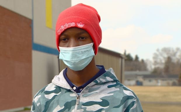 Pazo, a Grade 8 student at Rosslyn School in north Edmonton, was attacked in the schoolyard on April 16.  (Scott Neufeld/CBC - image credit)