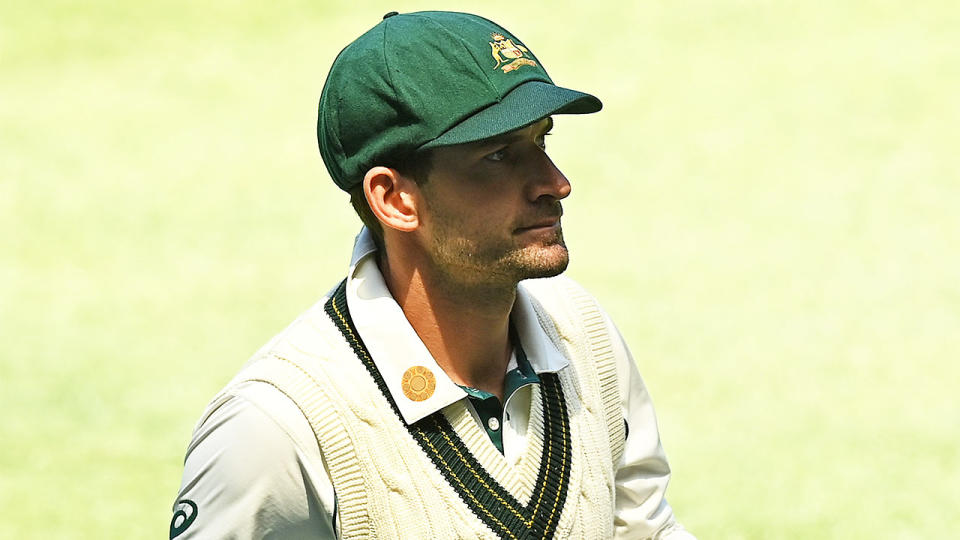 Joe Burns walking off the field after the Test match against India.