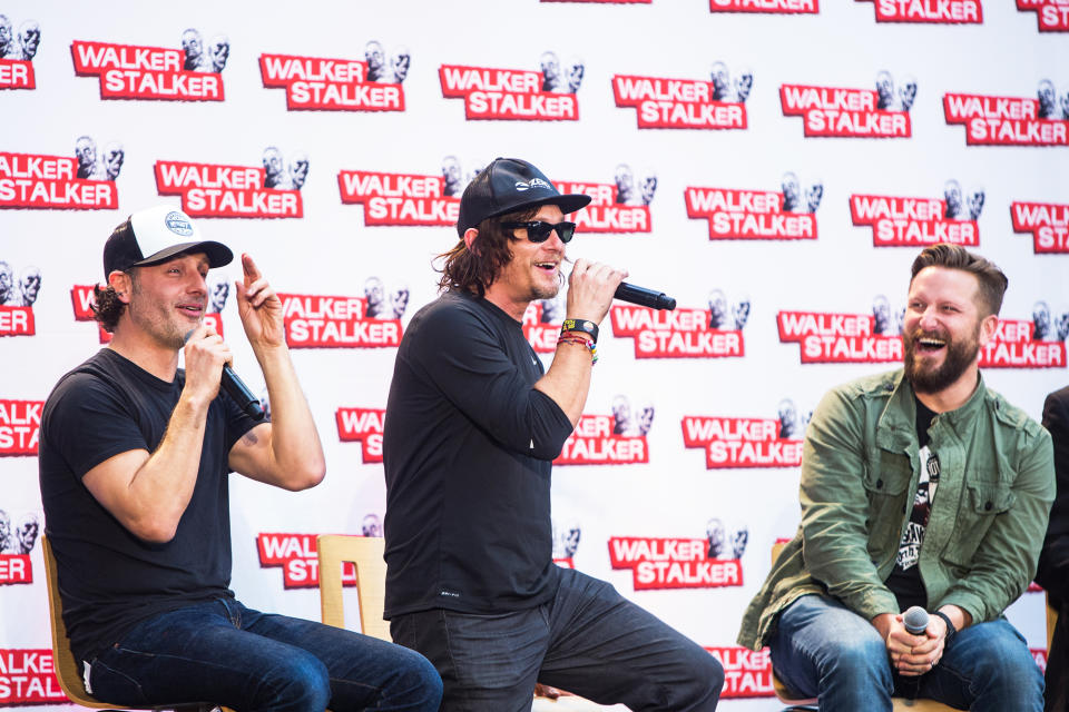 Andrew Lincoln and Norman Reedus at a Walker Stalker Convention (Photo: Lorne Thomson/Getty Images)