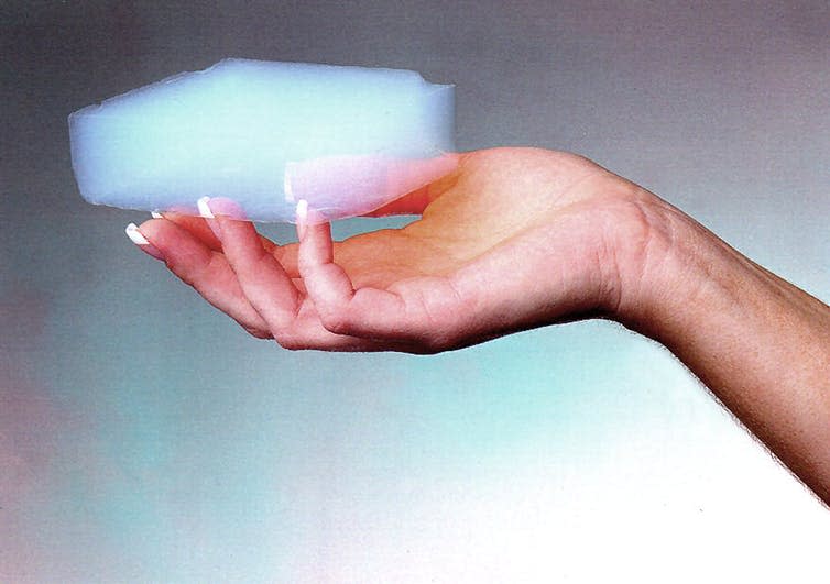 <span class="caption">Aerogel .</span> <span class="attribution"><span class="source">Courtesy NASA/JPL-Caltech</span></span>